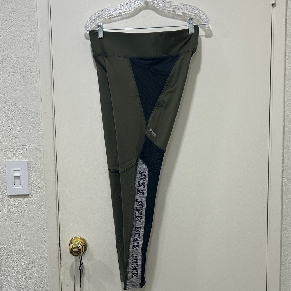 PINK Victoria's Secret Kids Green and Black Leggings